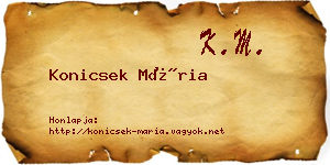 Konicsek Mária névjegykártya